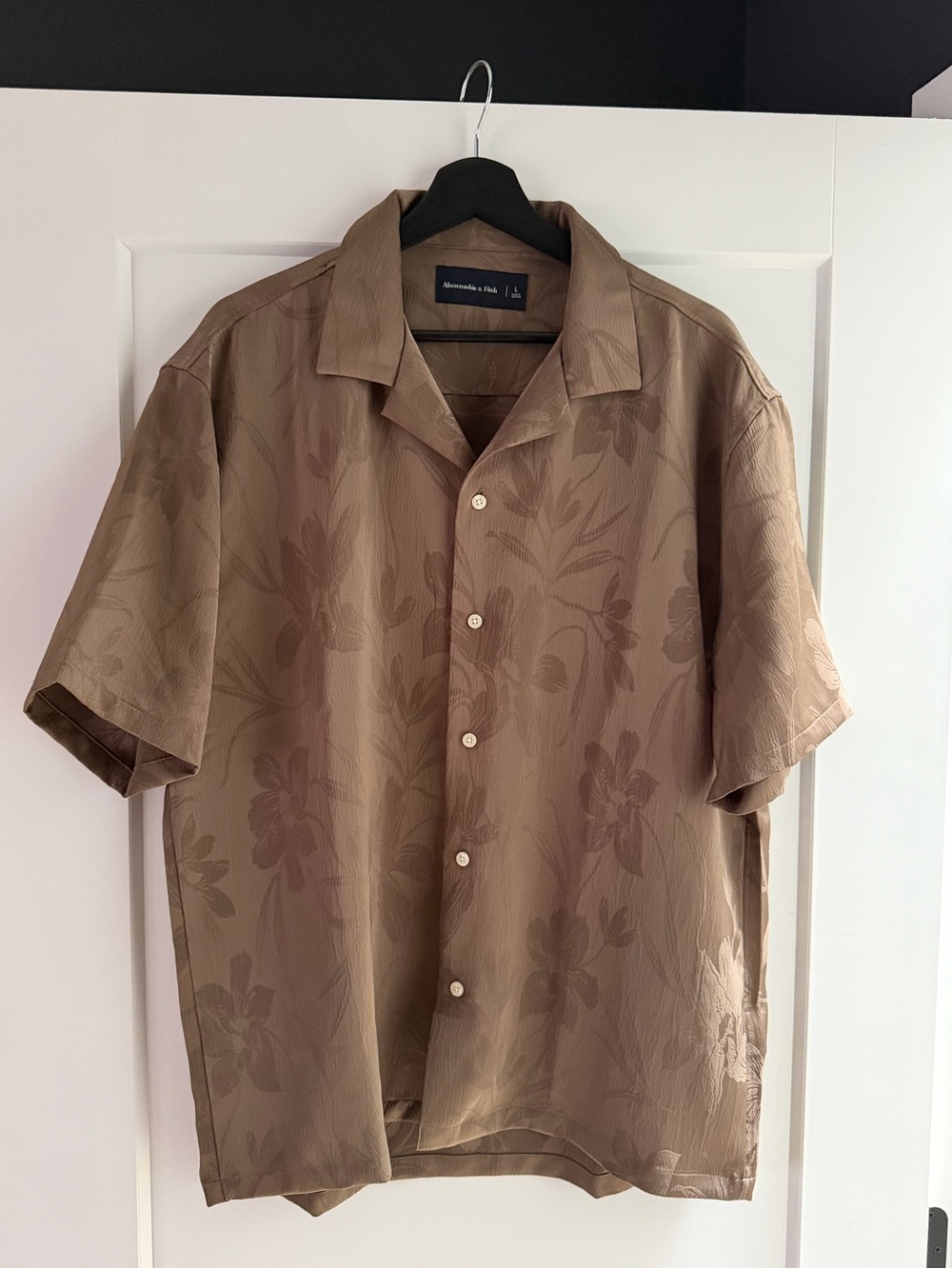 Brown Floral Camp Collar Shirt